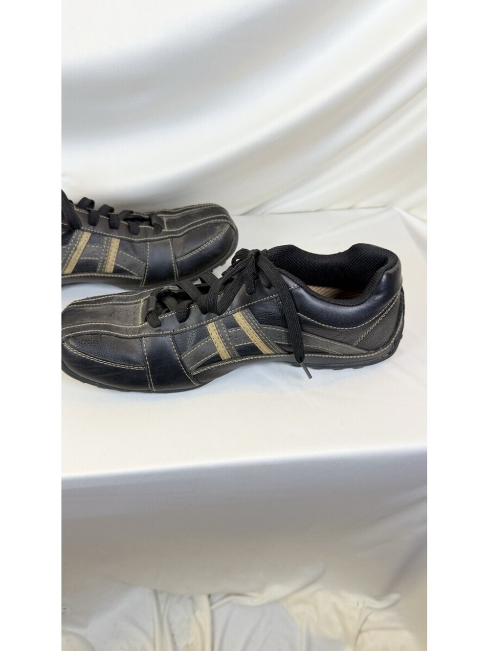 Skechers Citywalk Malton Shoes 64455 Size 10.5 Black Leather Oxford Sneaker - Picture 8 of 13